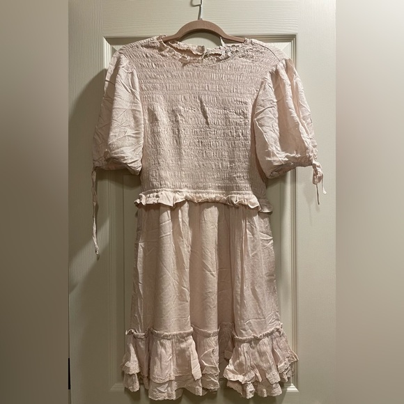 Dress Forum Womens Good Lovin Shirred Mini Dress, Cream - Picture 4 of 4